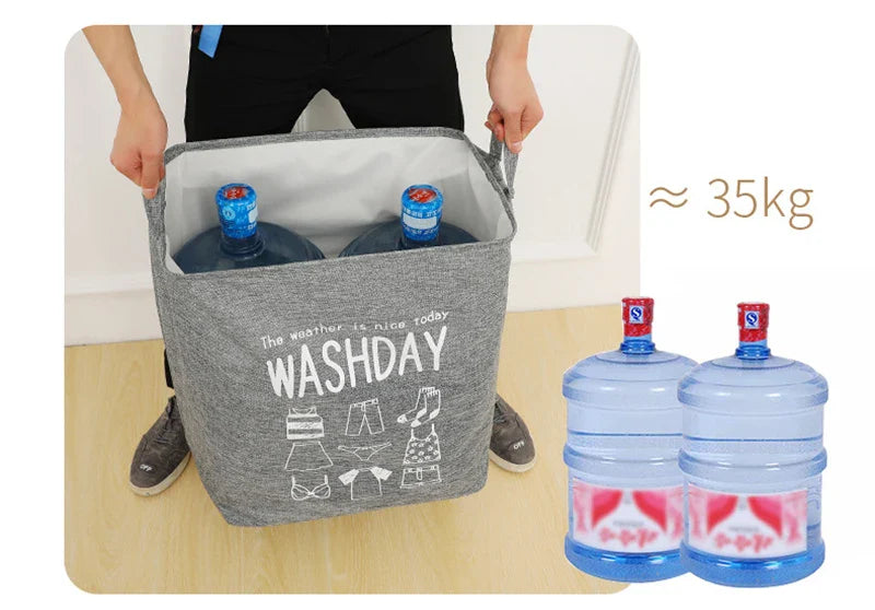 Eva Collapsible Laundry Basket Wash Day(1948)-Grey Apricot