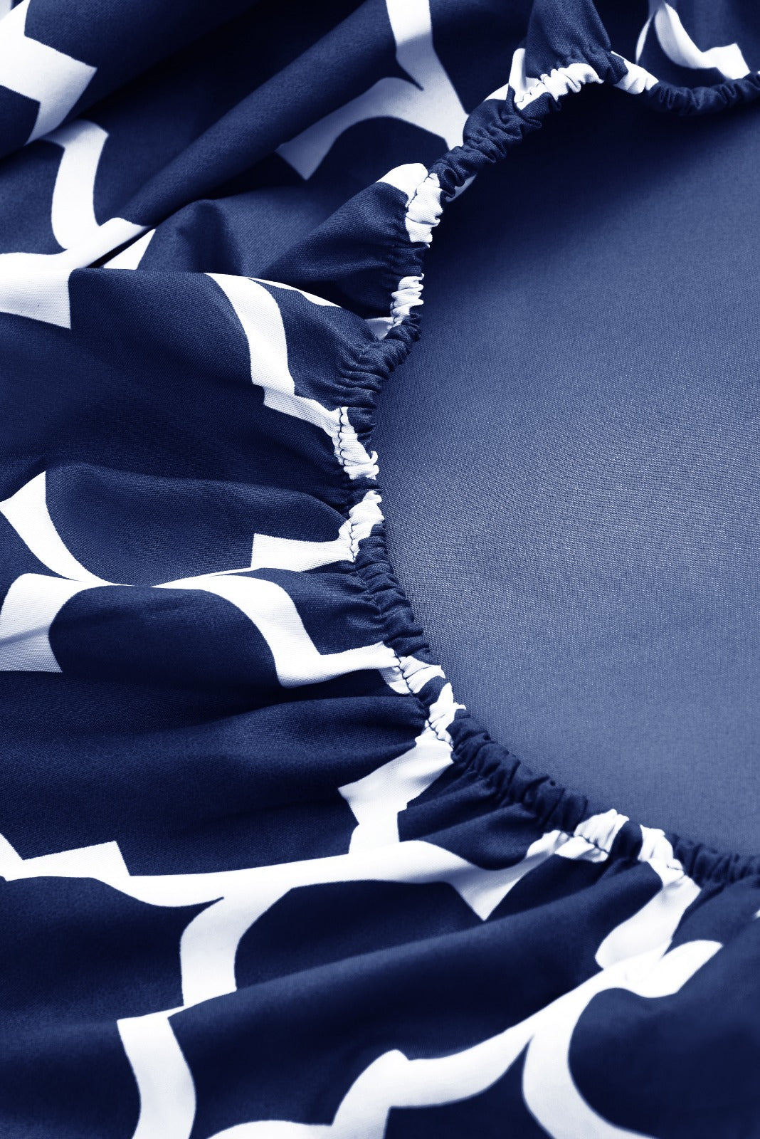 Fitted Bed Sheet-Blue Geometric Fitted Sheets Apricot