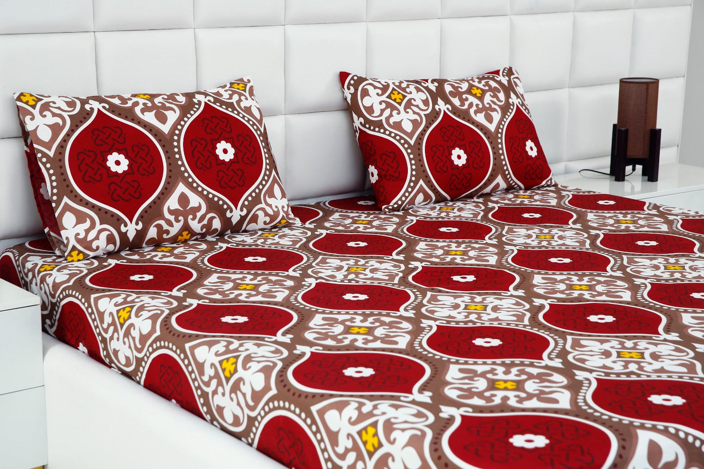 Fitted Bed Sheet-Brown Crowns Fitted Sheets Apricot