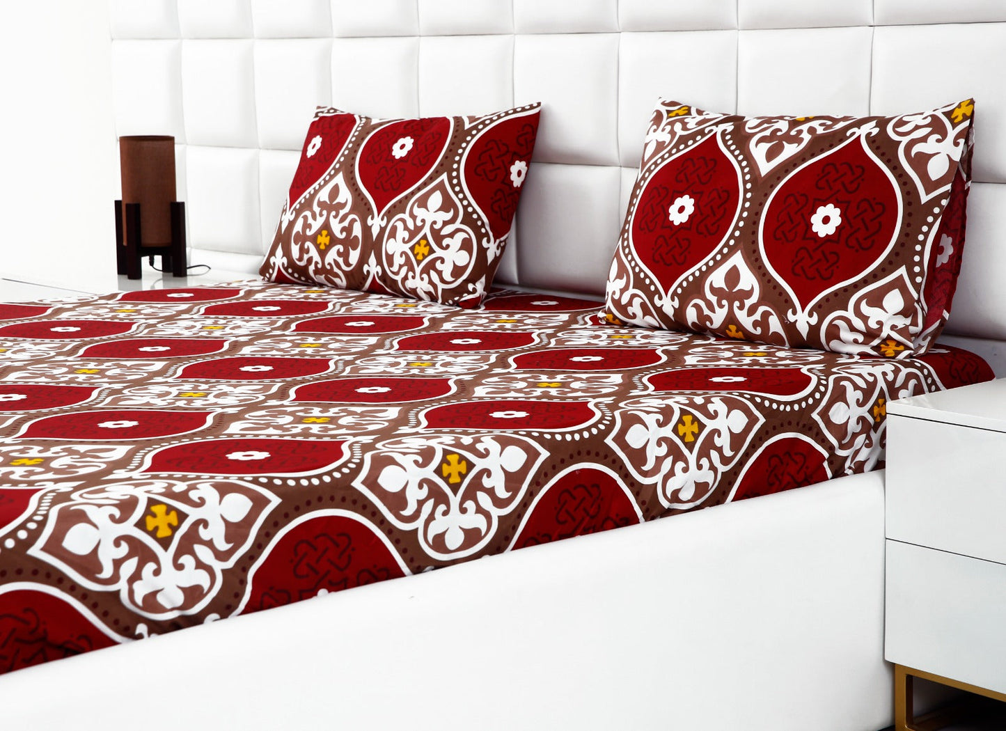 Fitted Bed Sheet-Brown Crowns Fitted Sheets Apricot