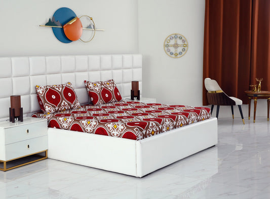 Fitted Bed Sheet-Brown Crowns Fitted Sheets Apricot