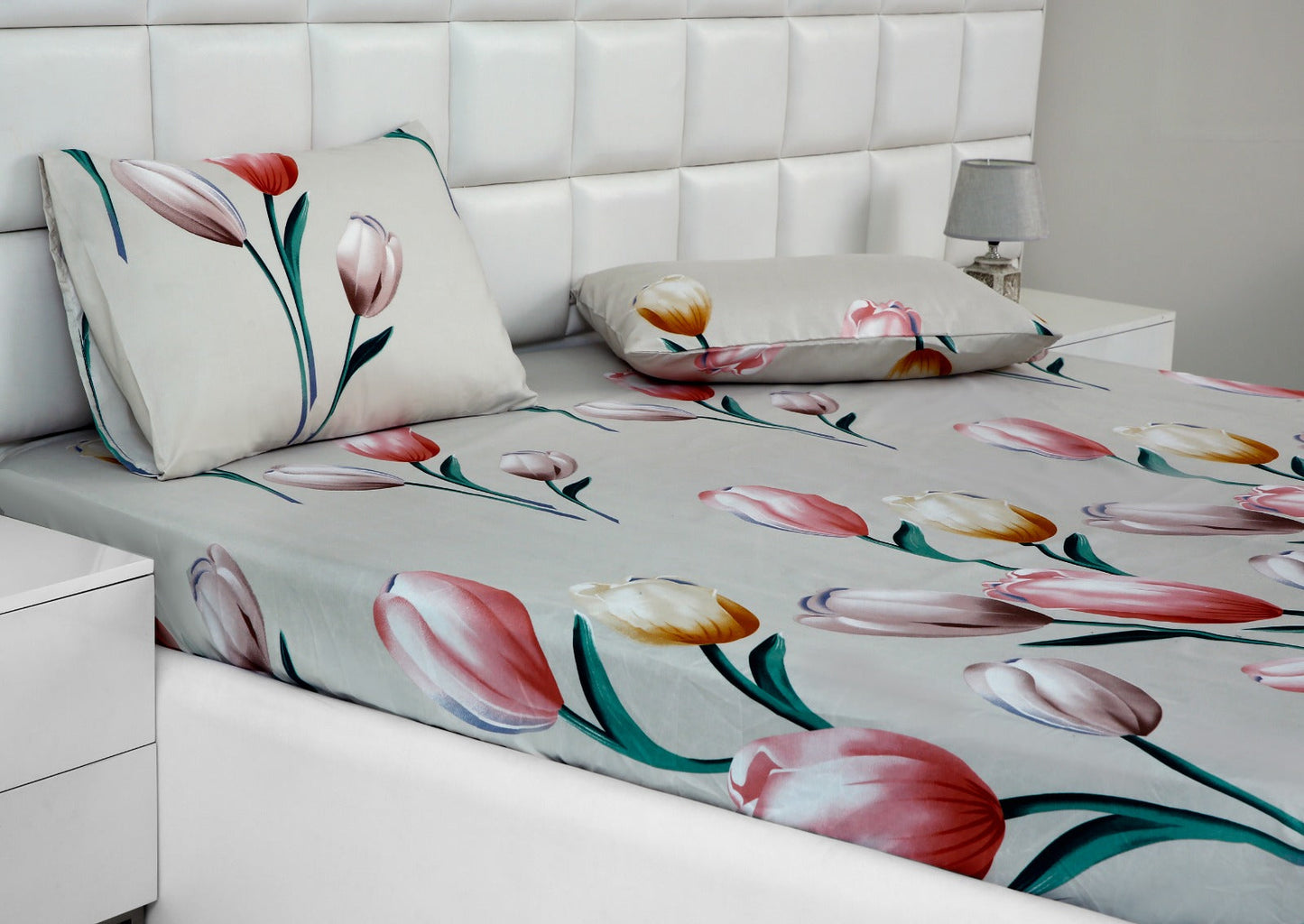 Fitted Bed Sheet-Tulip Fitted Sheets Apricot