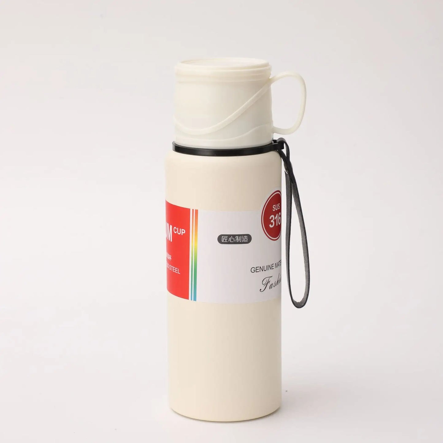 Double Wall Insulated Thermos(SA2408-164)-White Apricot