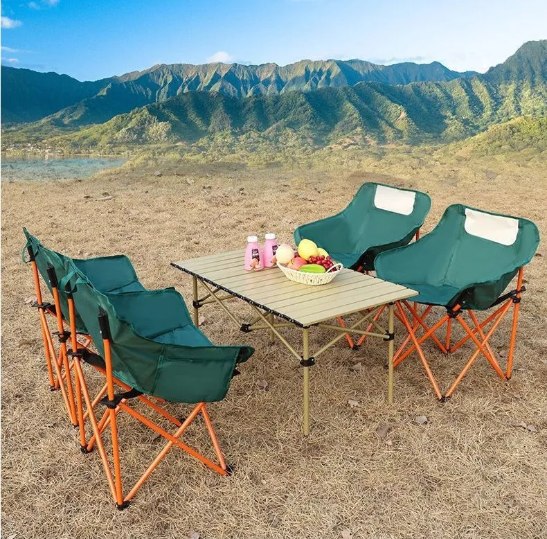 Foldable Chair Outdoor(SA2405-142)-Green Apricot