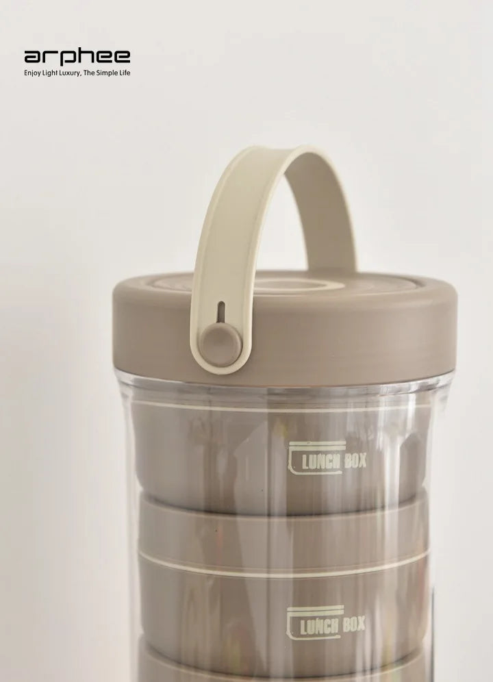 Japanese-style Stainless Steel Lunch Box(SA2405-45)-Beige Apricot