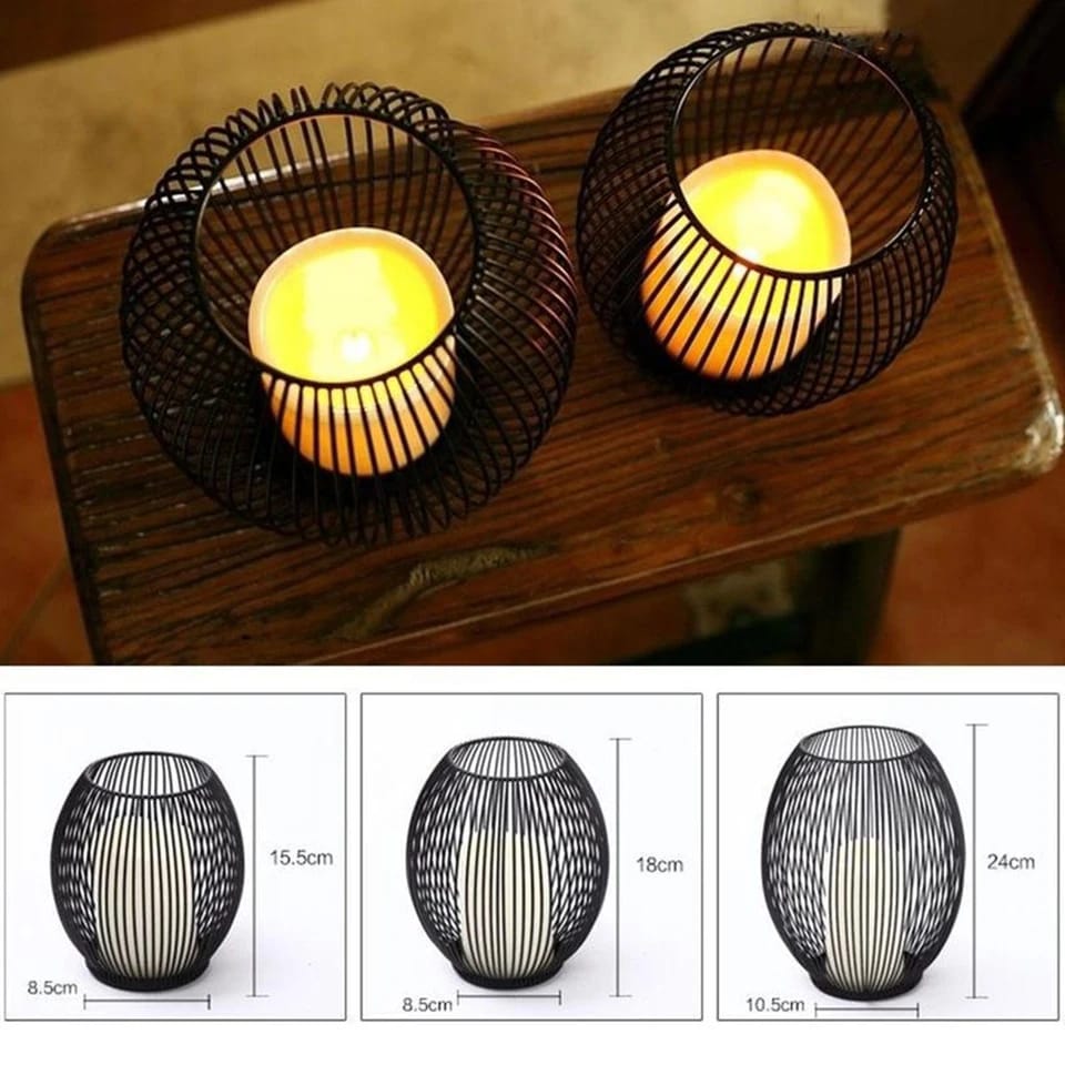 Metal Candle Stand-Black(SA2405-20) Candle Stand Apricot