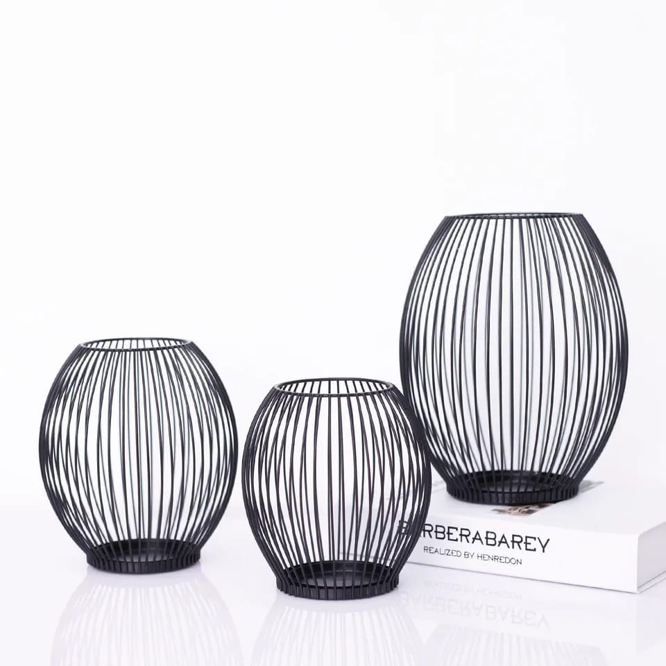 Metal Candle Stand-Black(SA2405-20) Candle Stand Apricot
