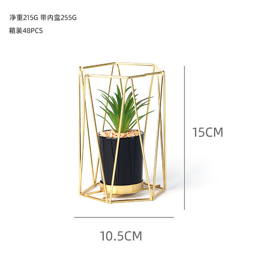 Metal Pot Stand Cylindrical-Golden(SA2405-154) Candle Stand Apricot