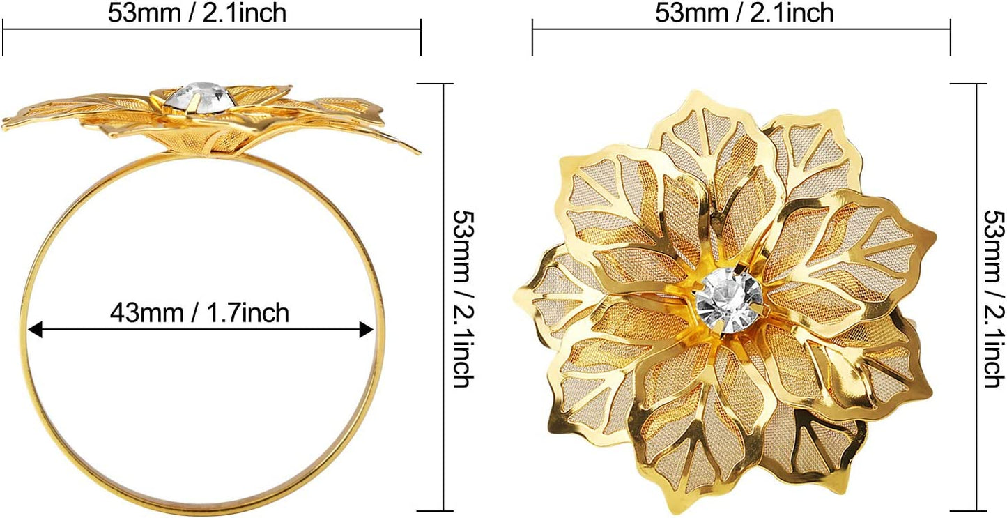 Napkin Holder Rings-Golden Flower Kitchen Apricot