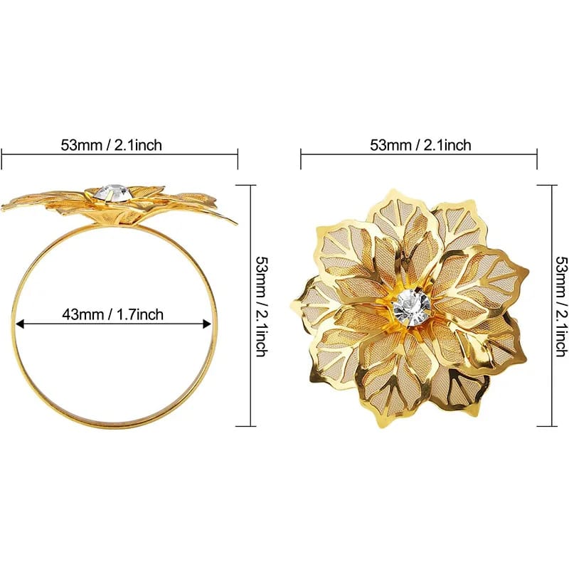 Napkin Holder Rings-Golden Flower Kitchen Apricot