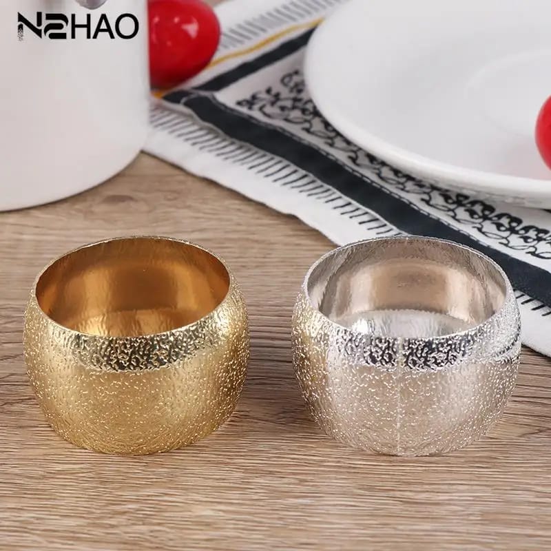 Napkin Holder Rings-Golden Rings Kitchen Apricot