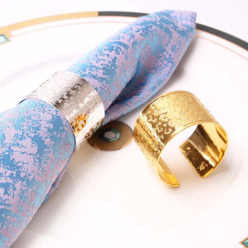 Napkin Holder Rings-Leopard Print(Sliver) Kitchen Apricot