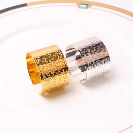 Napkin Holder Rings-Leopard Print(Sliver) Kitchen Apricot