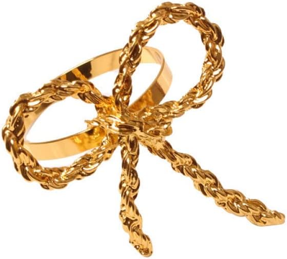 Napkin Holder Rings-Metal Bow(Gold) Kitchen Apricot