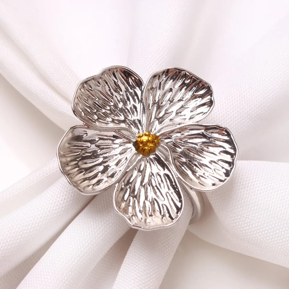 Napkin Holder Rings-Sliver Jasmin Kitchen Apricot