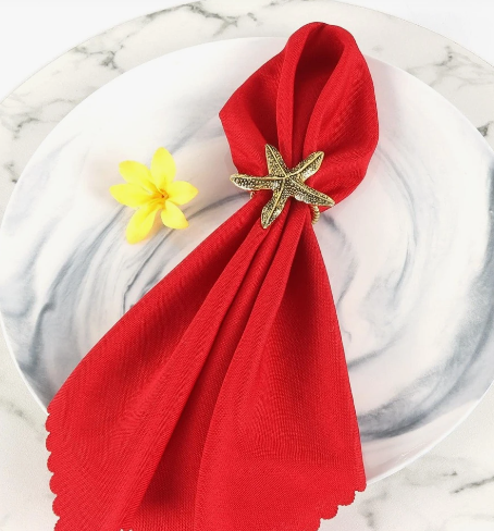 Napkin Holder Rings-StarFish(Gold) Kitchen Apricot