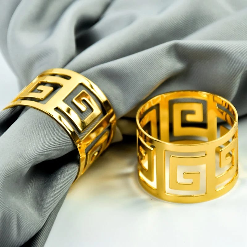 Napkin Holder Rings-Versace(Gold) Kitchen Apricot