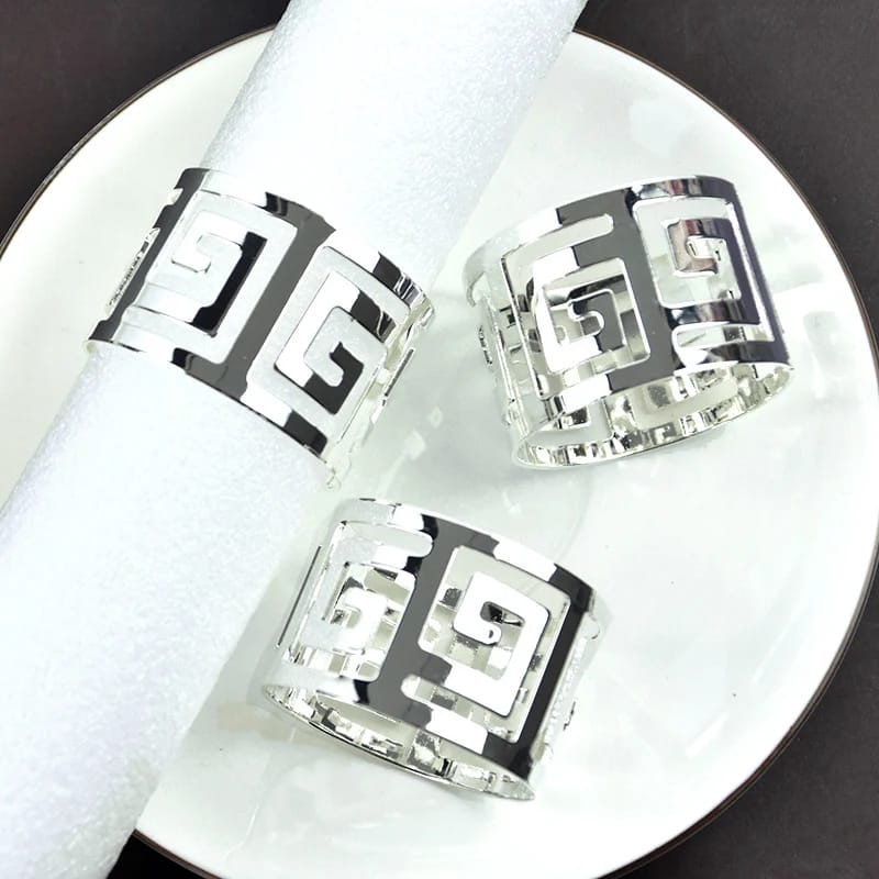 Napkin Holder Rings-Versace(Sliver) Kitchen Apricot