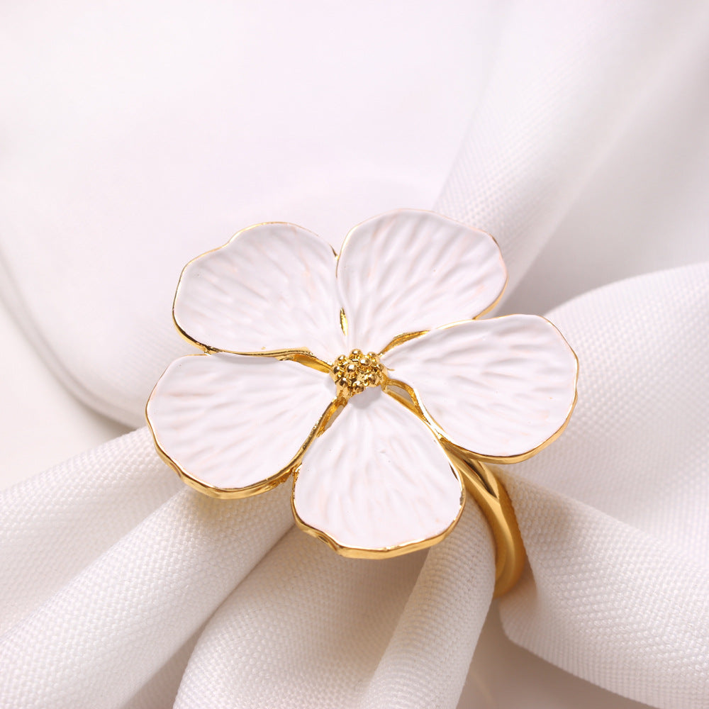 Napkin Holder Rings-White Jasmin Kitchen Apricot