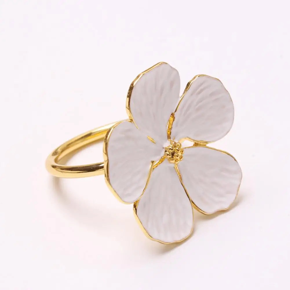 Napkin Holder Rings-White Jasmin Kitchen Apricot