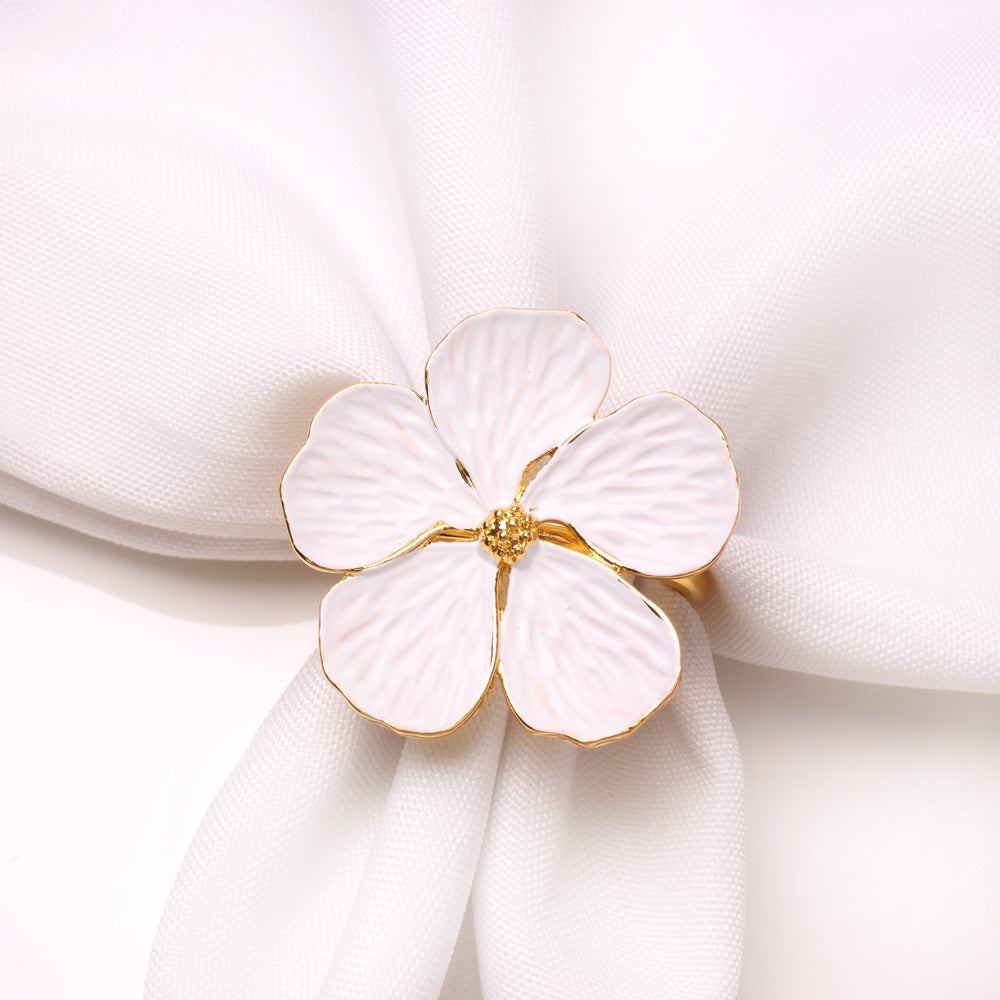 Napkin Holder Rings-White Jasmin Kitchen Apricot