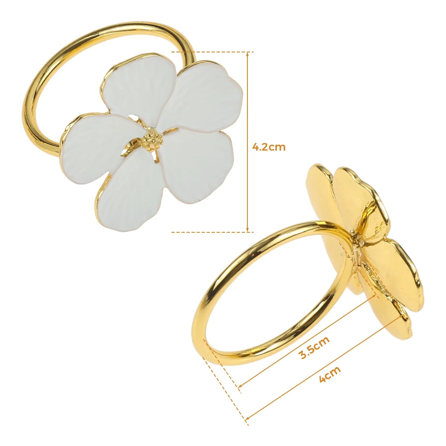 Napkin Holder Rings-White Jasmin Kitchen Apricot