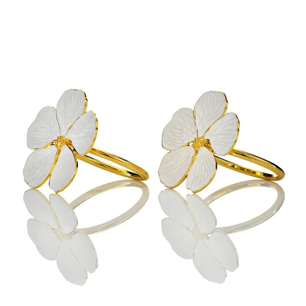 Napkin Holder Rings-White Jasmin Kitchen Apricot