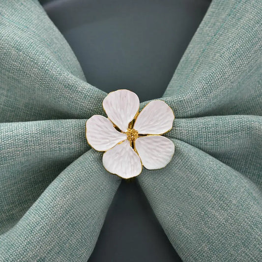 Napkin Holder Rings-White Jasmin Kitchen Apricot