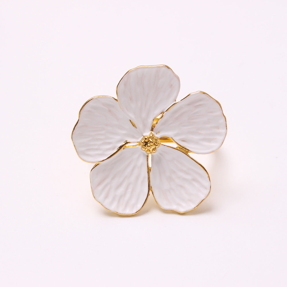 Napkin Holder Rings-White Jasmin Kitchen Apricot