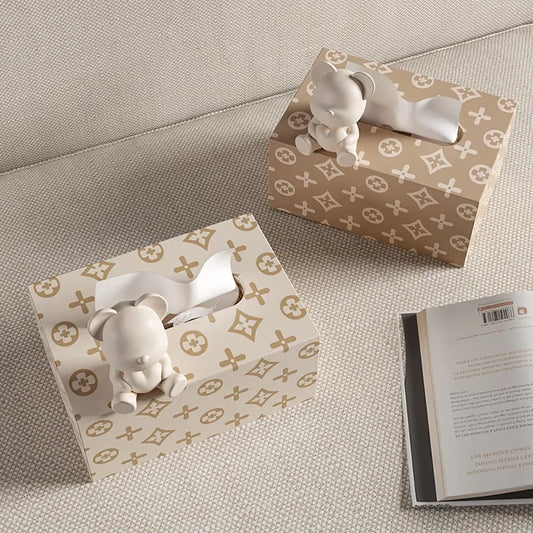Nordic Style Wooden Tissue Box-5488Versace(SA2405-24) Tissue Box Apricot