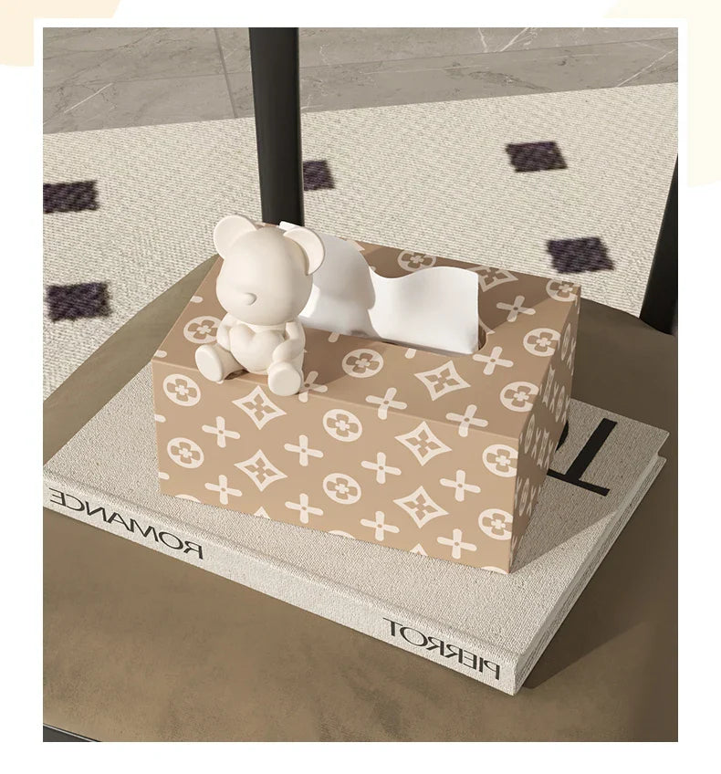 Nordic Style Wooden Tissue Box-5488Versace(SA2405-24) Tissue Box Apricot