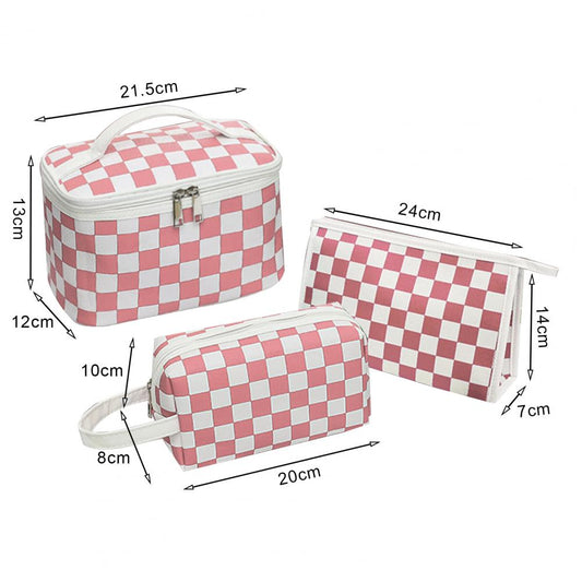 Portable Makeup Organizer Bag Cosmetic Pouches Apricot