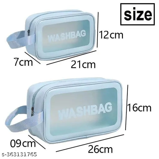 Portable Makeup Organizer Bag WASHBAG-Blue Large(SA2405-123) Cosmetic Pouches Apricot