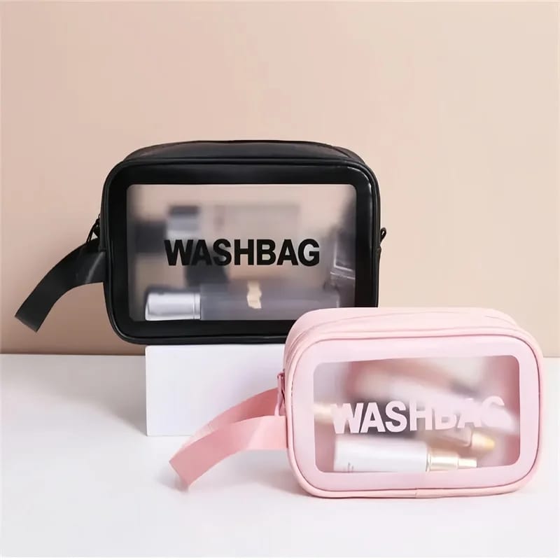 Portable Makeup Organizer Bag WASHBAG-Pink Large(SA2405-117) Cosmetic Pouches Apricot