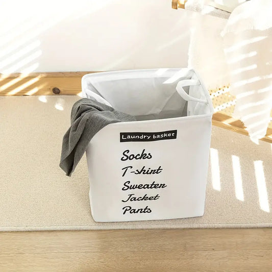 Rectangular Eva Collapsible Laundry Basket(14266)-White Apricot