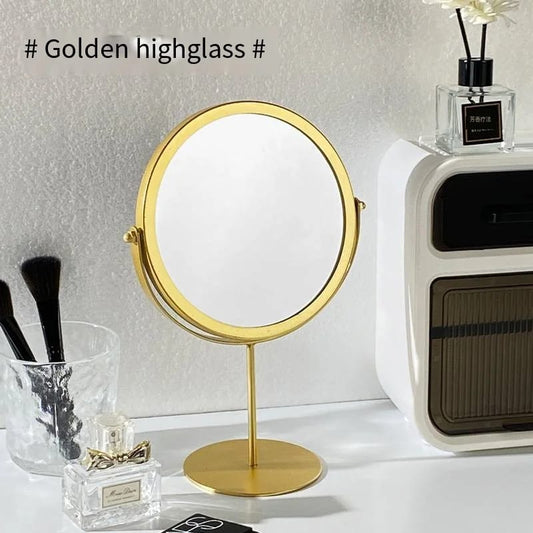 Rotatable Golden Vanity Mirror-(5507)Round(SA2405-159) Mirror Apricot