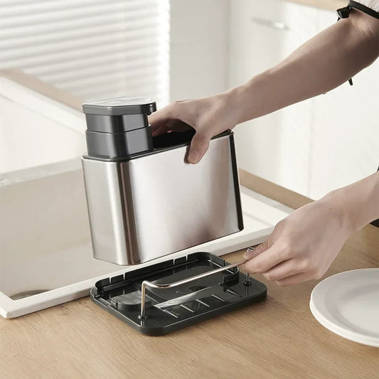 1PC Multi-Function Soap Dispenser with Storage Rack-SA2411-44 Spice and sugar Jar Apricot