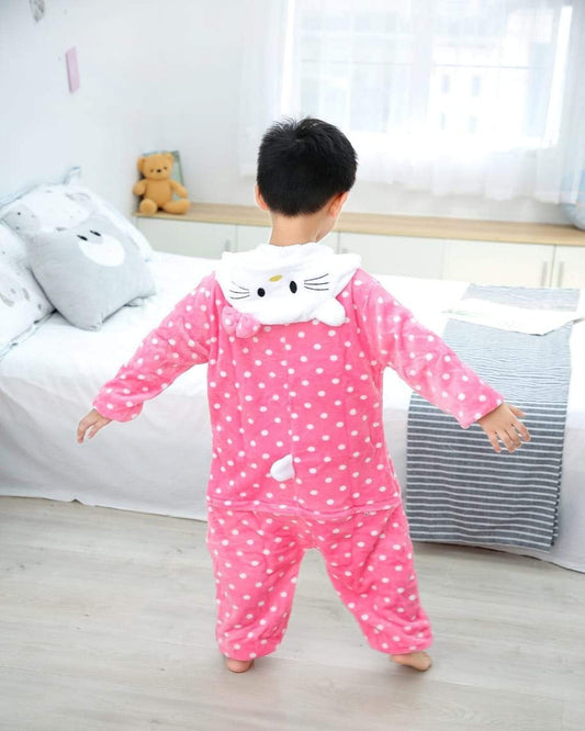 SA-23 Kids Plush Hooded Fleece-Sleep Wears Apricot