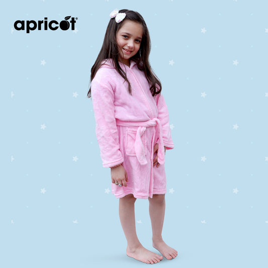 SA-29 Kids Plush Hooded Fleece- Sleep Wears Apricot