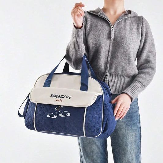 Multi function Mommy Bag with Large Capacity-SA2408-273(Blue) Blankets Apricot