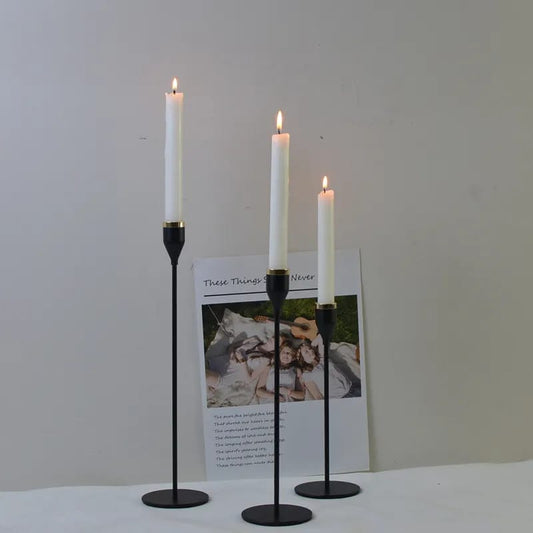 Set of 3 Metal Candle Holder-Black Cups(2102) candle stand Apricot