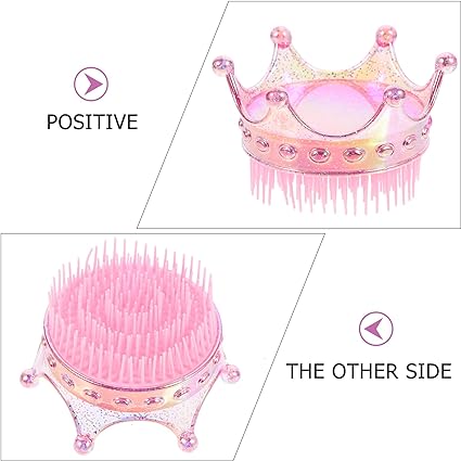 Shiny Shell Hair Brush-Princess hair brush Apricot