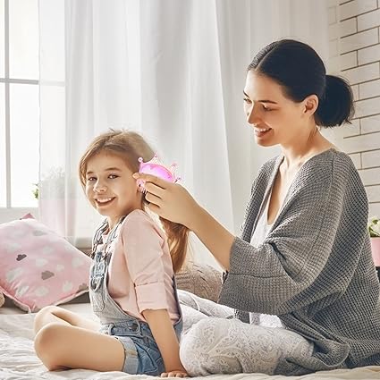 Shiny Shell Hair Brush-Princess hair brush Apricot
