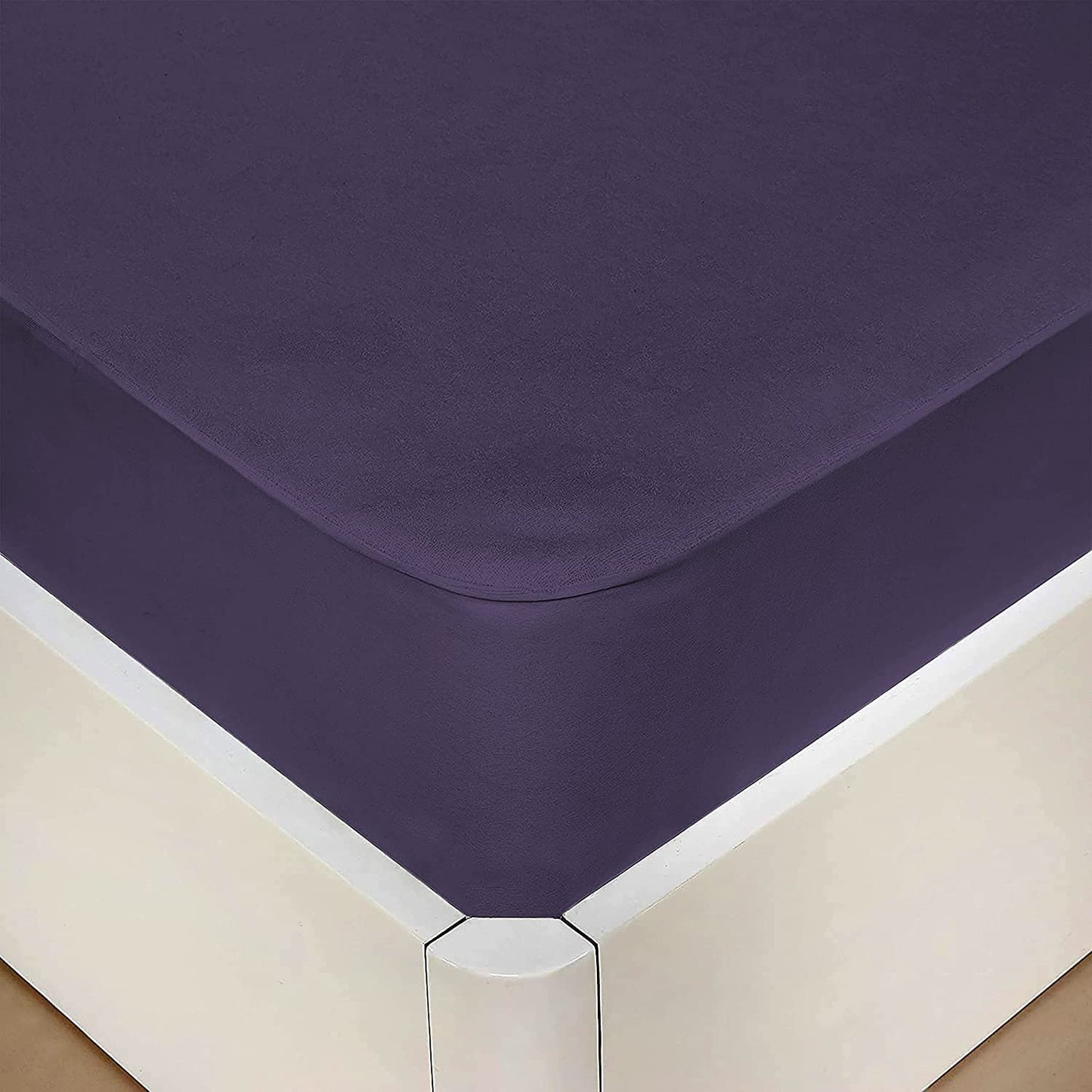 Terry Waterproof Mattress Protector- Navy Blue Terry Waterproof Mattress Protector Apricot