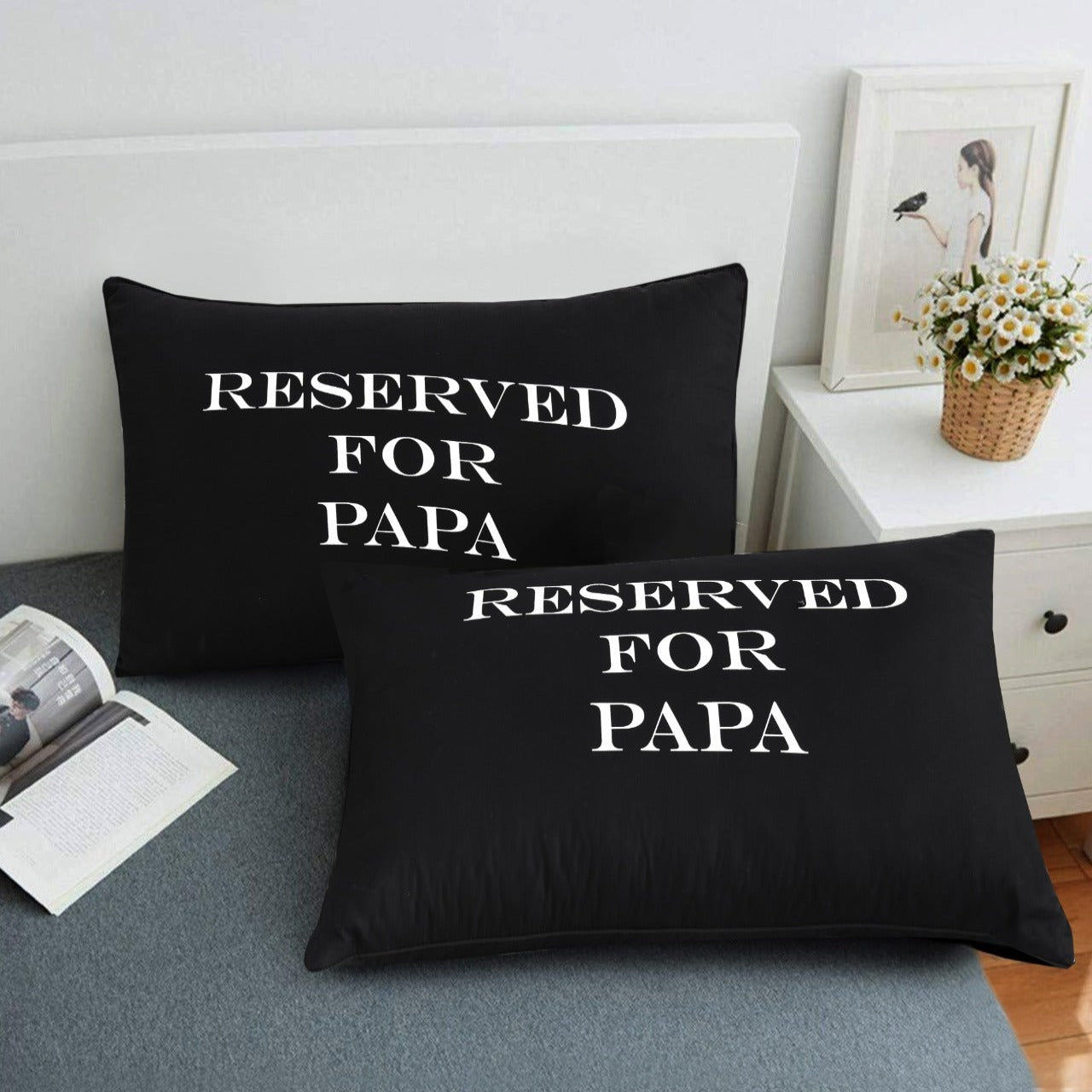 Text Pillow-Reserved For Papa Apricot 2 PCs