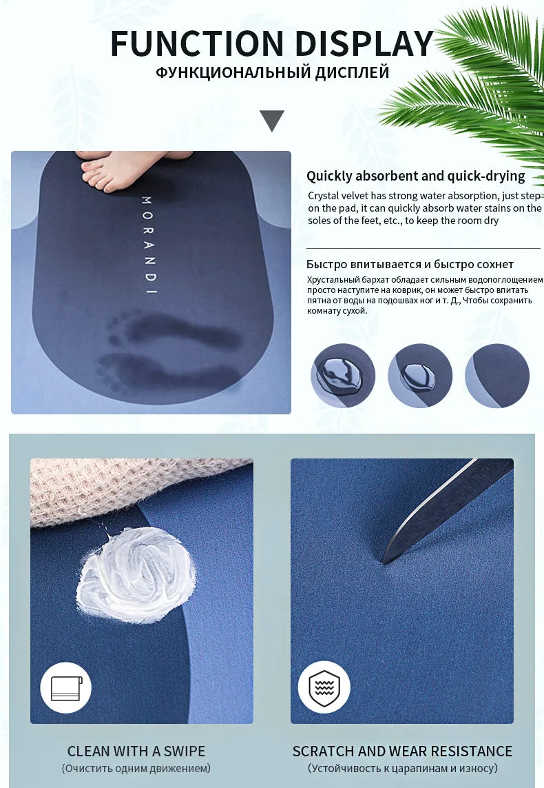 Water Absorbent Anti slip Bath mat-(SA2553-15)5888 LOVE AND FREEDOM Bath Mats Apricot
