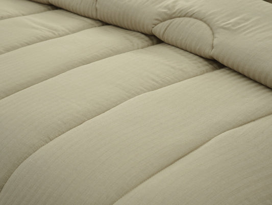 1 PC Double Winter Razai-Beige Stripes Comforters Apricot