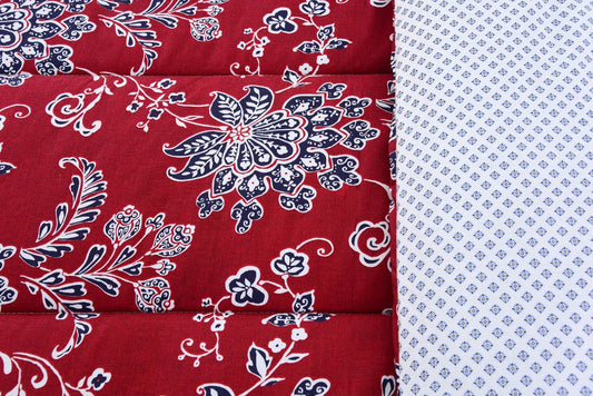 1 PC Double Winter Comforter-Maroon Flower Comforters Apricot