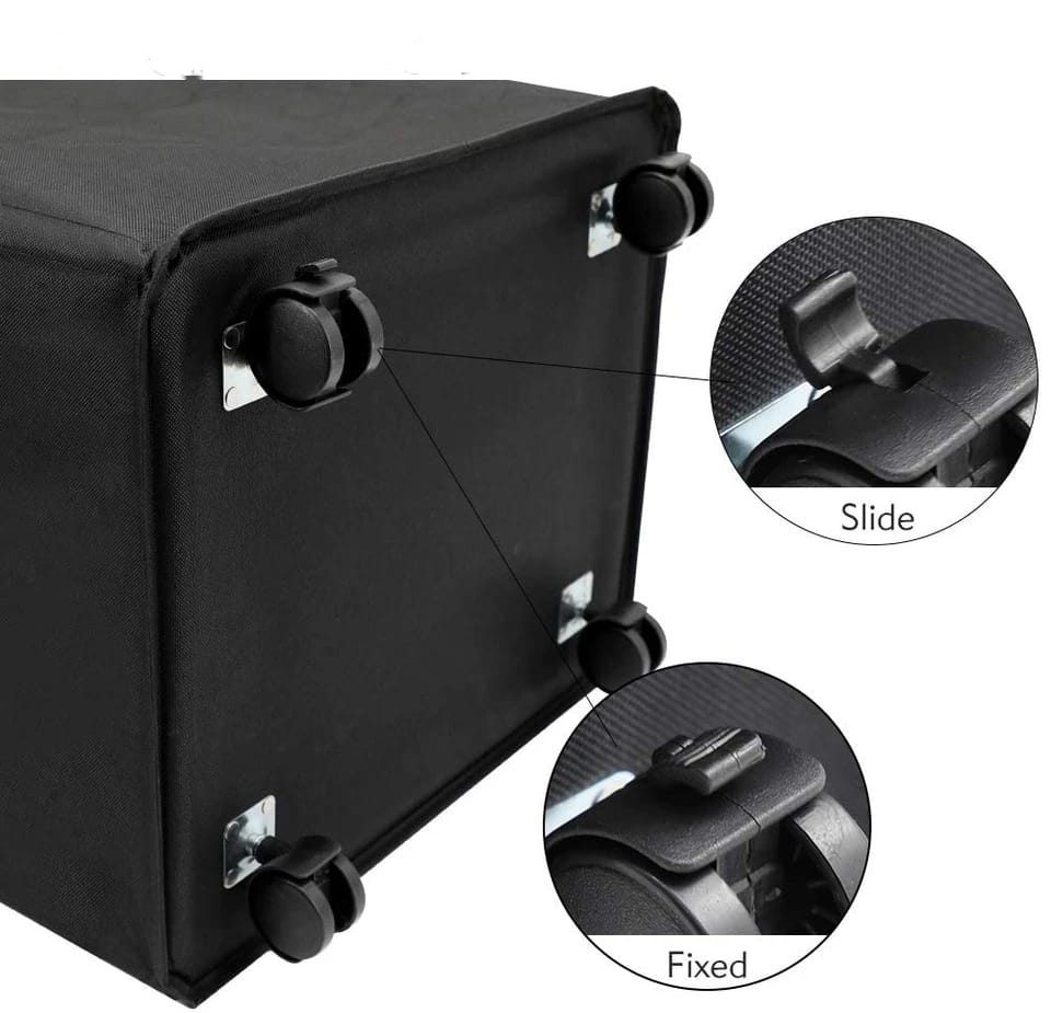 Cart Laundry Basket with Wheel-Beige(5394) Apricot