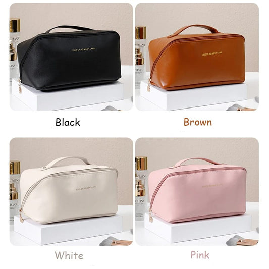 Portable PU Makeup Multifunctional Bag-Black(SA2403-21) Cosmetic Pouches Apricot